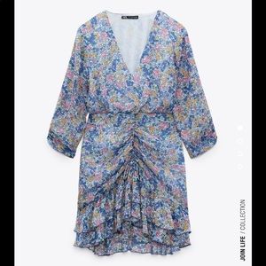 New blue floral dress with ruffles Zara spring summer collection